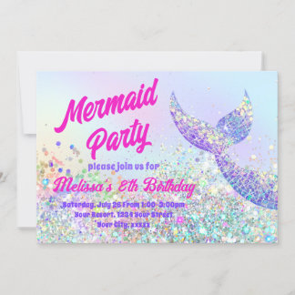 Glitzer mermaid Birthday Einladung