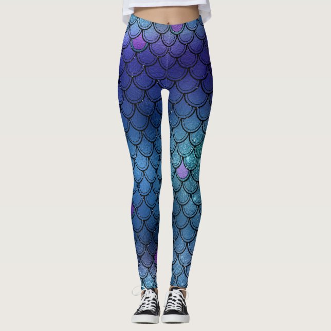 Glitzer Mermaid Leggings (Vorderseite)