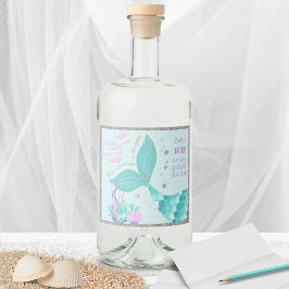 Glitzer Mermaid Party Verließ Meldung in Flasche Alkoholflaschenetikett
