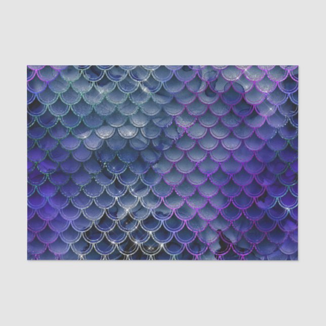 Glitzer Mermaid Scales Muster Seidenpapier (Vorderseite)
