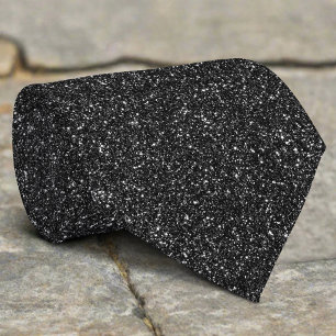 Glitzer Metallic Bling Schwarz Muster Krawatte
