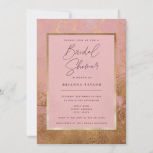 Glitzer Metallic Rose Gold Brautparty Einladung