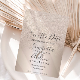 Glitzer Metallombre Save the Date Hochzeit