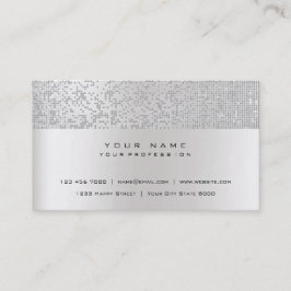 Glitzer Minimal Pearly IT CYBER Silver Gray Vip Visitenkarte