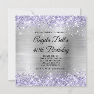 Glitzer mit bleifreiem Lavendel Silver Shimmer Foi Einladung