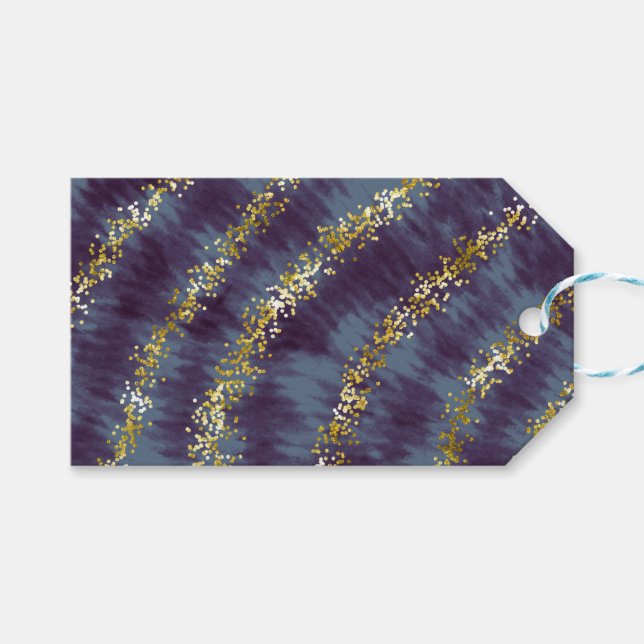 Glitzer mit Krawatte Geschenkanhänger (Vorderseite (Horizontal))