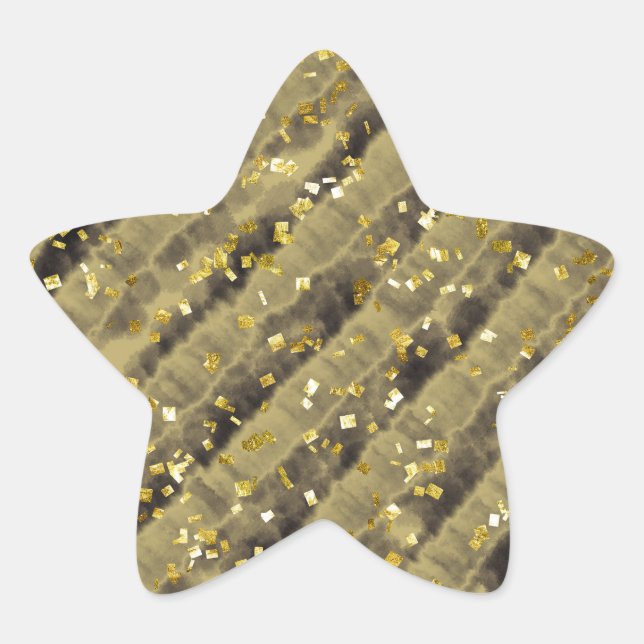 Glitzer mit Krawatte Stern-Aufkleber (Vorderseite)