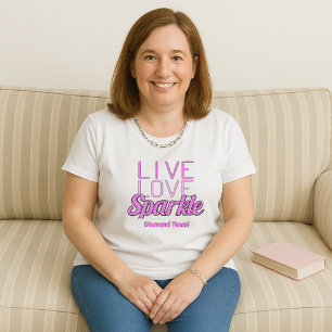 Glitzer mit magerem Zitat rosa hinzufügen Große Größe T-Shirt