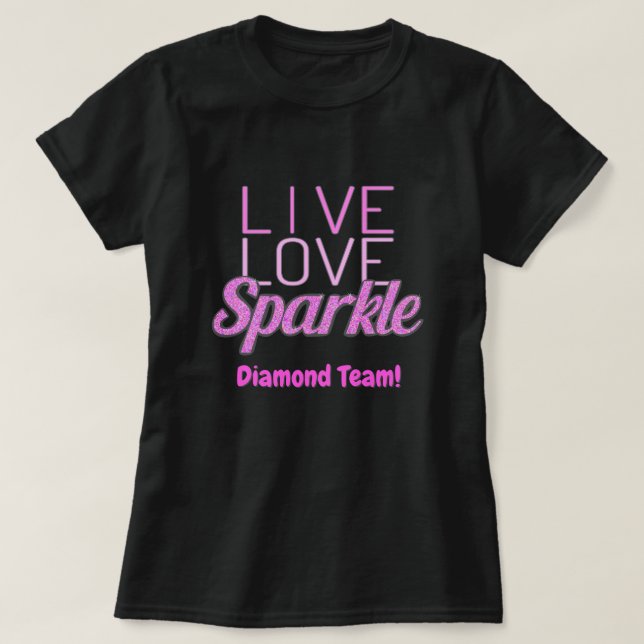 Glitzer mit magerem Zitat rosa hinzufügen T-Shirt (Design vorne)