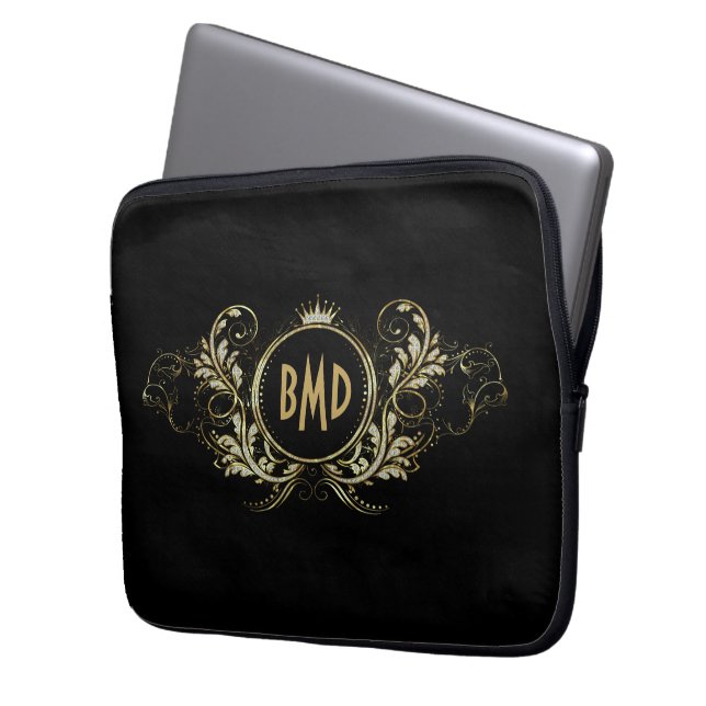 Glitzer  mit schwarzen und Imitaten Laptopschutzhülle (Vorderseite Links)