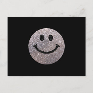 Glitzer mit silberfarbenen Imitaten Postkarte