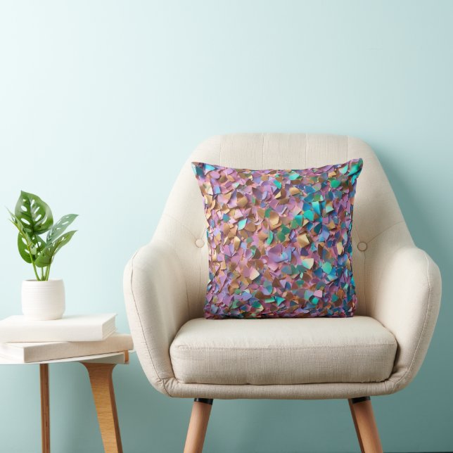Glitzer Moderne opal-holografische Sammlung Kissen (Stuhl )