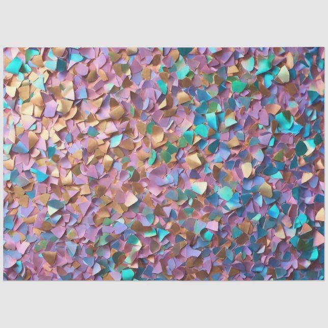 Glitzer Moderne opal-holografische Sammlung Seidenpapier (Vorderseite)
