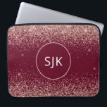 Glitzer Monogram Rose Rose Rose Gold Burgund Rot Laptopschutzhülle<br><div class="desc">Blush Pink - Rose Gold und Burgund Red Imitats Glitzer und Sparkle Elegant Mit Monogramm Initials Case. Dieser Fall kann so angepasst werden,  dass er Ihren Anfangs- und Vornamen enthält.</div>
