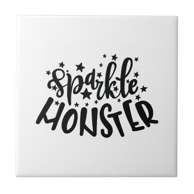 Glitzer-Monster-Halloween Fliese (Vorderseite)