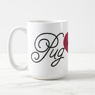 Glitzer-Mops-Liebe-Kitz-Mops in der Herz-Tasse Kaffeetasse