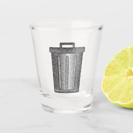 Glitzer-Mülleimer Schnapsglas