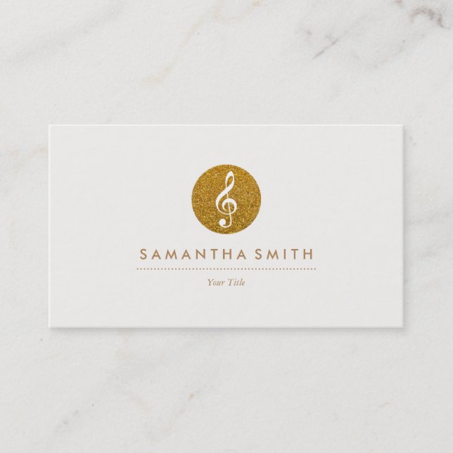 Glitzer Musical Note Logo Business Card Visitenkarte (Vorderseite)