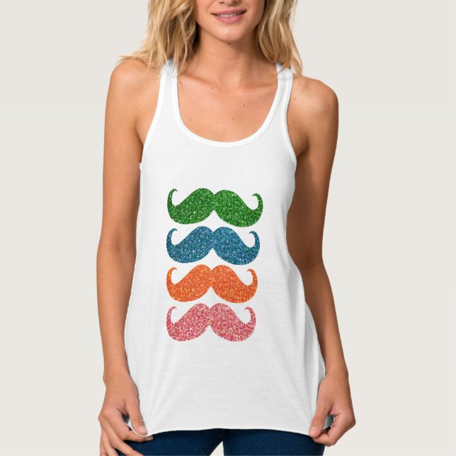 Glitzer Mustache #3 Tank Top (Vorderseite)