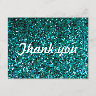 Glitzer-Muster Danke Blau Glitzerfunkeln Postkarte