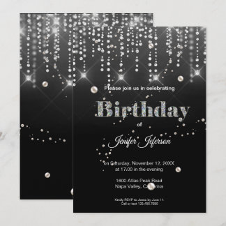 Glitzer Muster Geburtstagseinladung Einladung