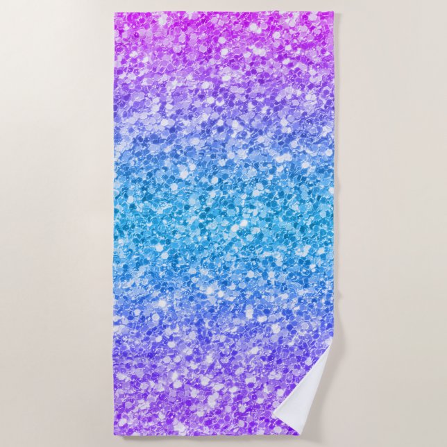 Glitzer-Muster in Rosa und Blau Strandtuch (Vorderseite)