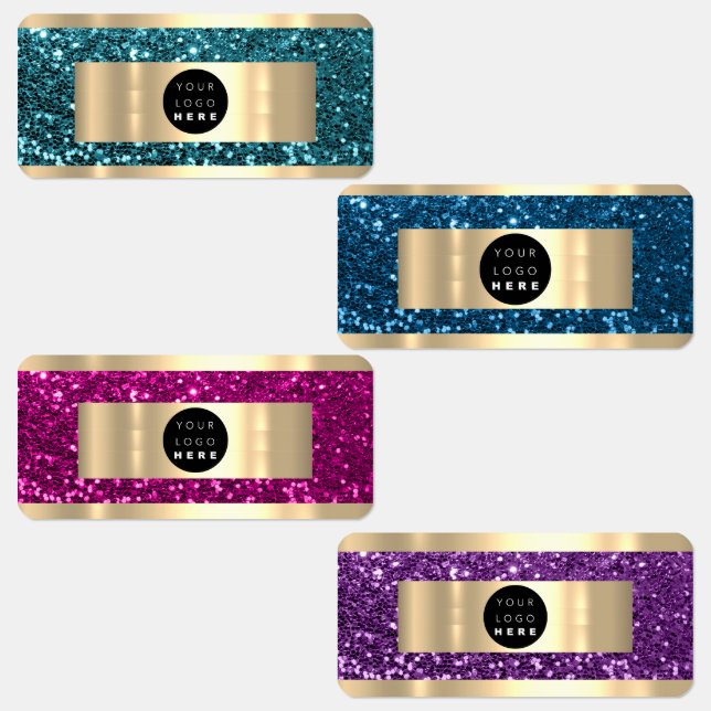 Glitzer Name Werbeaktion Online Shop Logo Rosa Etiketten (Gruppe)
