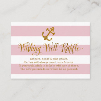 Glitzer Nautical Baby Wishing Well Raffcard Begleitkarte