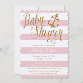 Glitzer Nautical Girl Baby Shower Einladung II