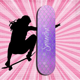 Glitzer Niedlich lila rosa Chic Skateboard