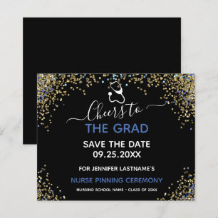 Glitzer Nurse Abschluss Save the Date Pinning