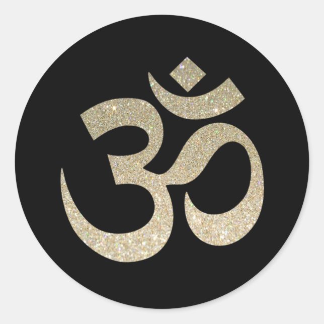 Glitzer Om Symbol Sticker (Vorderseite)