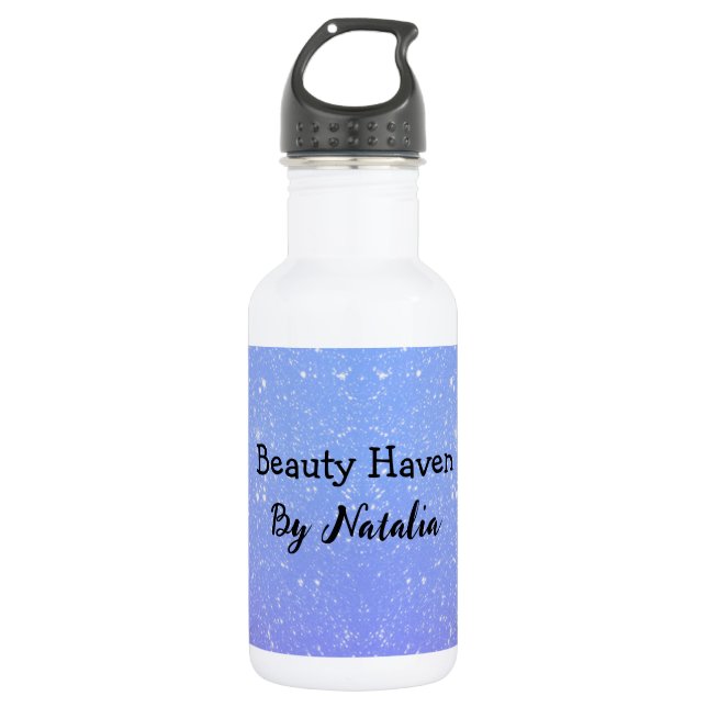 Glitzer Ombre Beauty Salon Edelstahlflasche (Vorderseite)