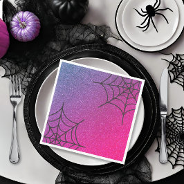 Glitzer Ombre Spider Web Aquamarin Rosa Lila Serviette