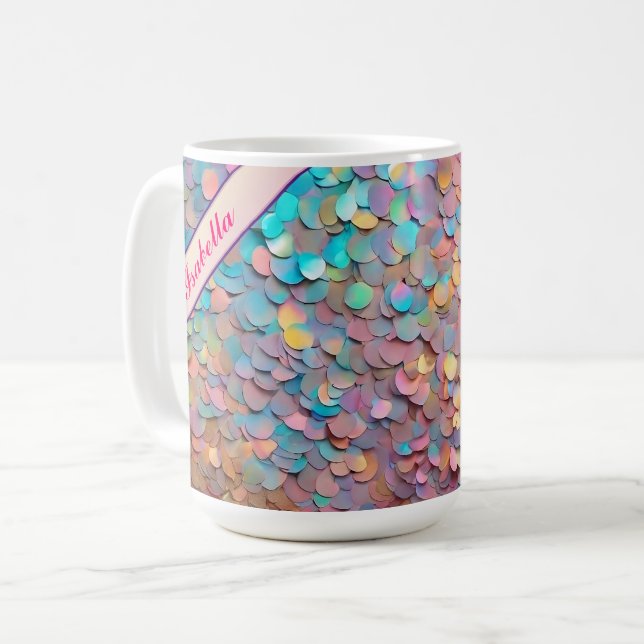 Glitzer Opal Holographic Modern Collection Kaffeetasse (Vorderseite Links)