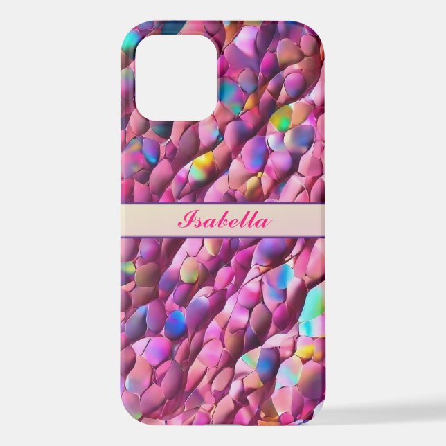 Glitzer Opal Holographic Popular Collection iPhone 12 Hülle (Rückseite)