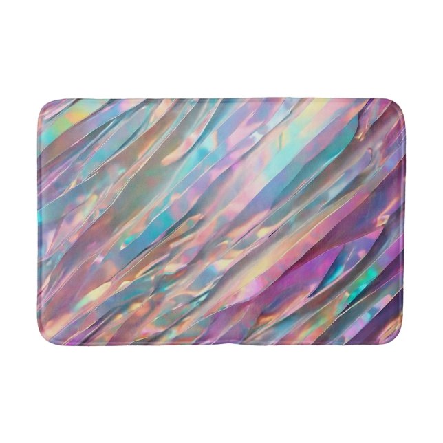 Glitzer Opal Holographic Trendy Collection Badematte (Vorderseite)