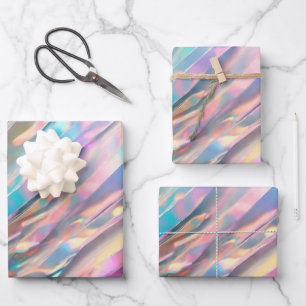 Glitzer Opal Holographic Trendy Collection Geschenkpapier Set