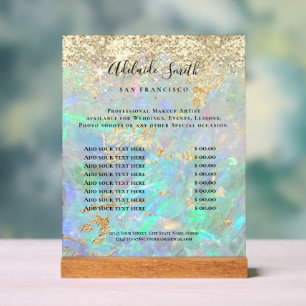Glitzer-Opal-Preisliste Acrylschild