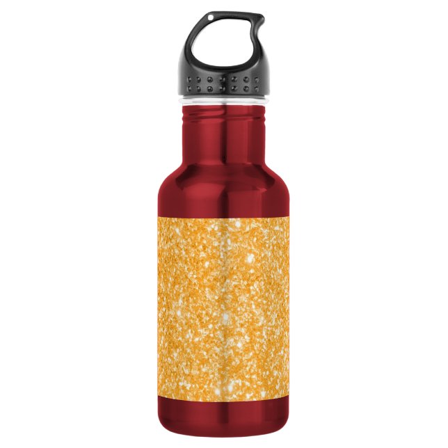 Glitzer-Orange Edelstahlflasche (Vorderseite)