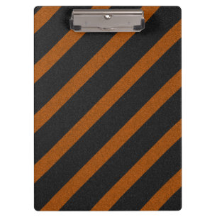 Glitzer Orangle & Black Stripes Klemmbrett