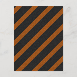 Glitzer Orangle & Black Stripes Postkarte