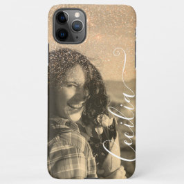 Glitzer Overlay Sepia Foto Template Individuelle N iPhone 11Pro Max Hülle