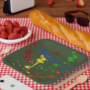 Glitzer Paintball Party Paint Spritzer Pappteller