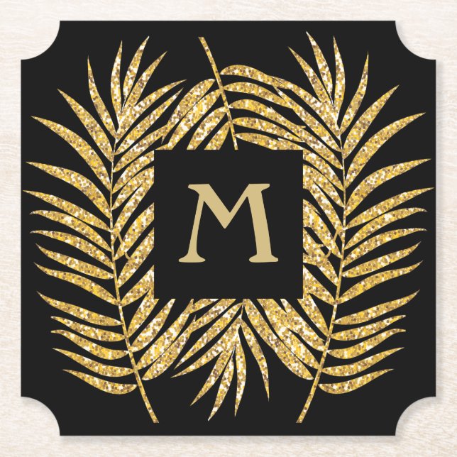 Glitzer Palm Tree TICKET Form Untersetzer (Vorderseite)