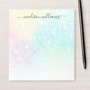 Glitzer Pastel Bokeh Girly Colorful Pattern Notizblock