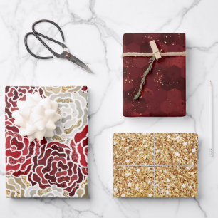 Glitzer Pattern Geschenkpapier Set