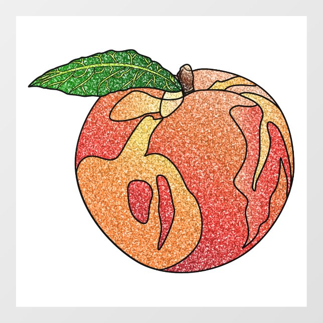 Glitzer Peach Fensteraufkleber (Blatt)