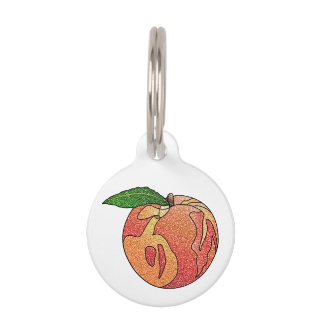Glitzer Peach Haustiermarke (Vorderseite)