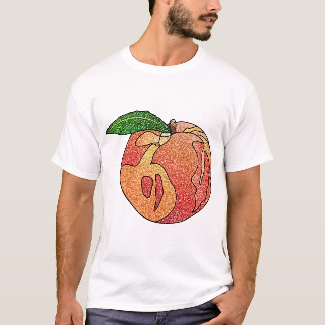 Glitzer Peach T-Shirt (Vorderseite)